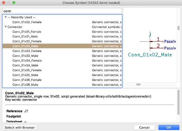 Bus connection in KiCad EEschema