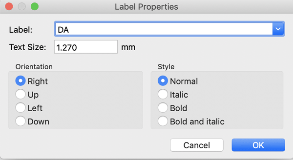 Label Properties in KiCad