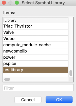 Open Test Library in KiCad