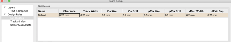 Specialize track widths in KiCad