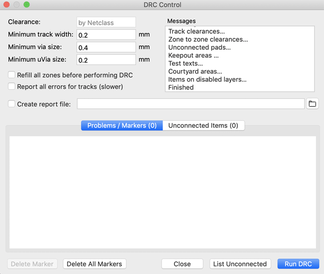 Track Parameters in KiCad